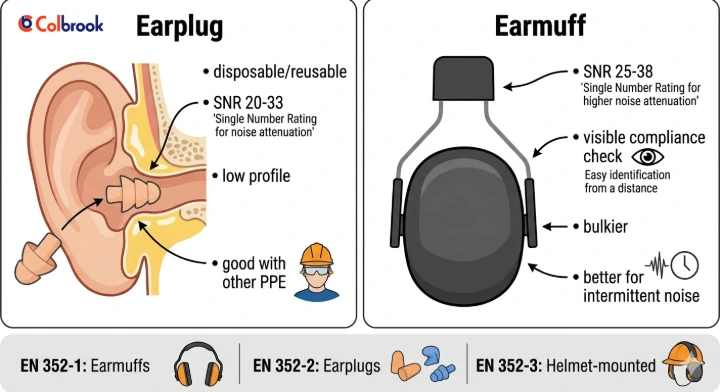 Ear muffs or ear plugs