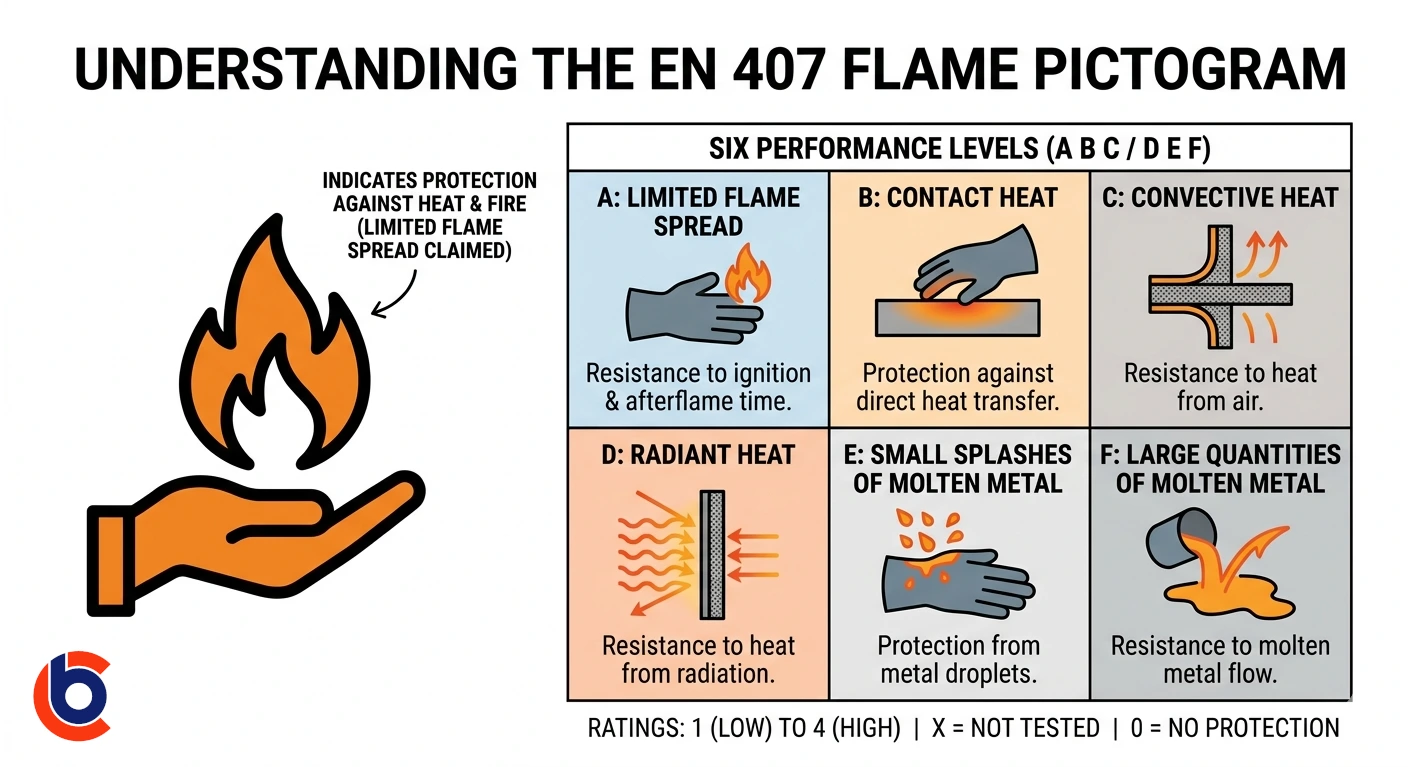 EN 407 flame pictogram