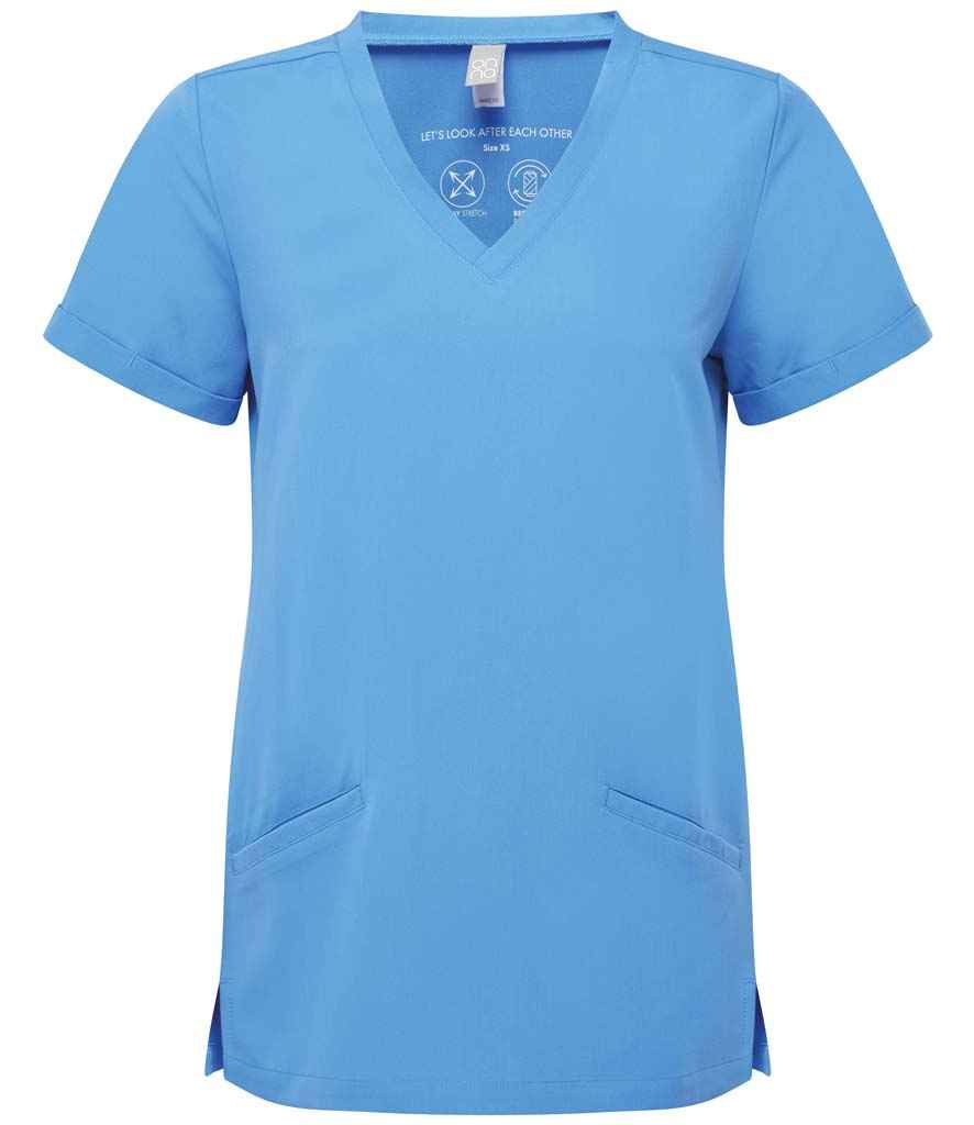 [NN310 CEI XS] Onna by Premier Ladies Invincible Onna-Stretch Tunic (Ceil Blue, XS)