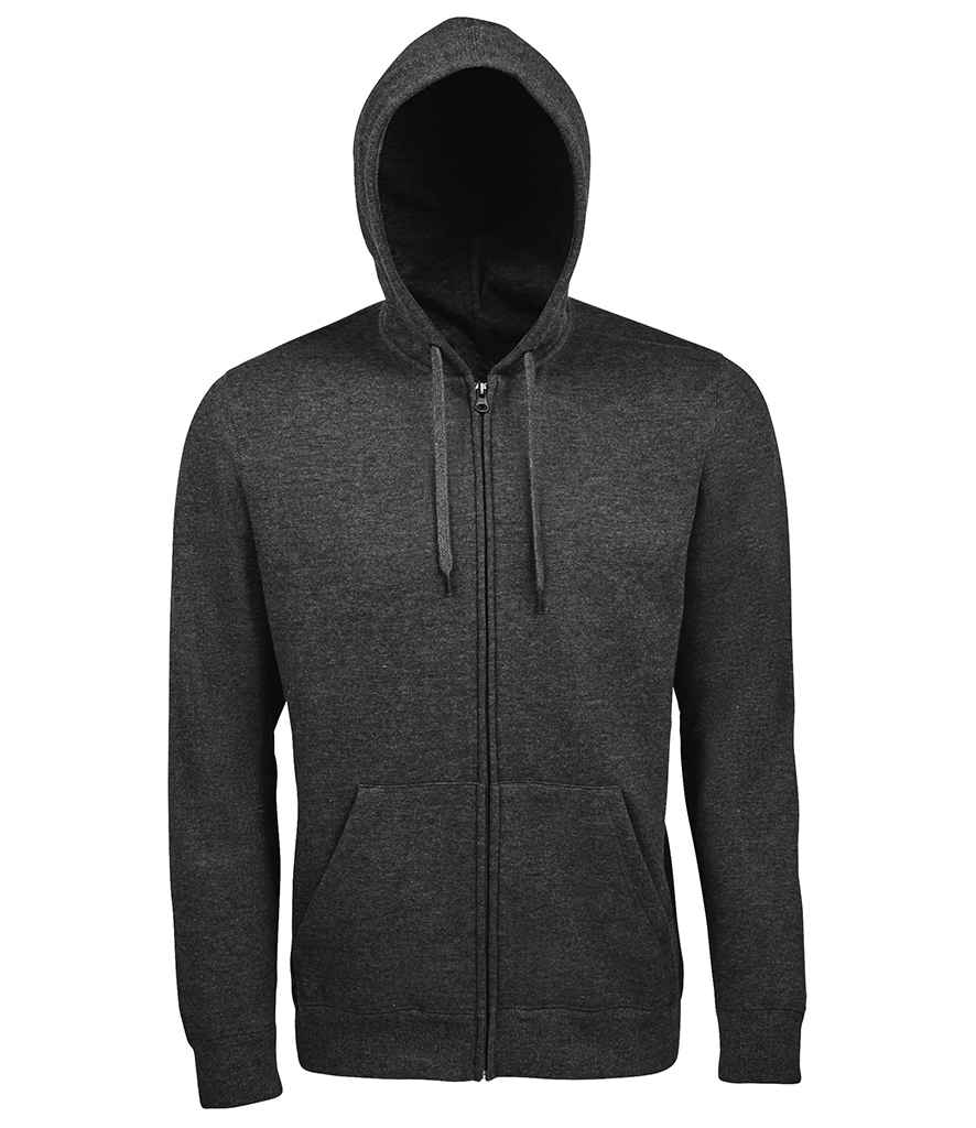 [47800 CHM S] SOL'S Seven Zip Hooded Sweatshirt (Charcoal Marl, S)