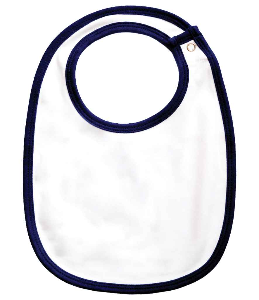[BZ59 WH/NV ONE] BabyBugz Single Layer Bib (White/Navy)