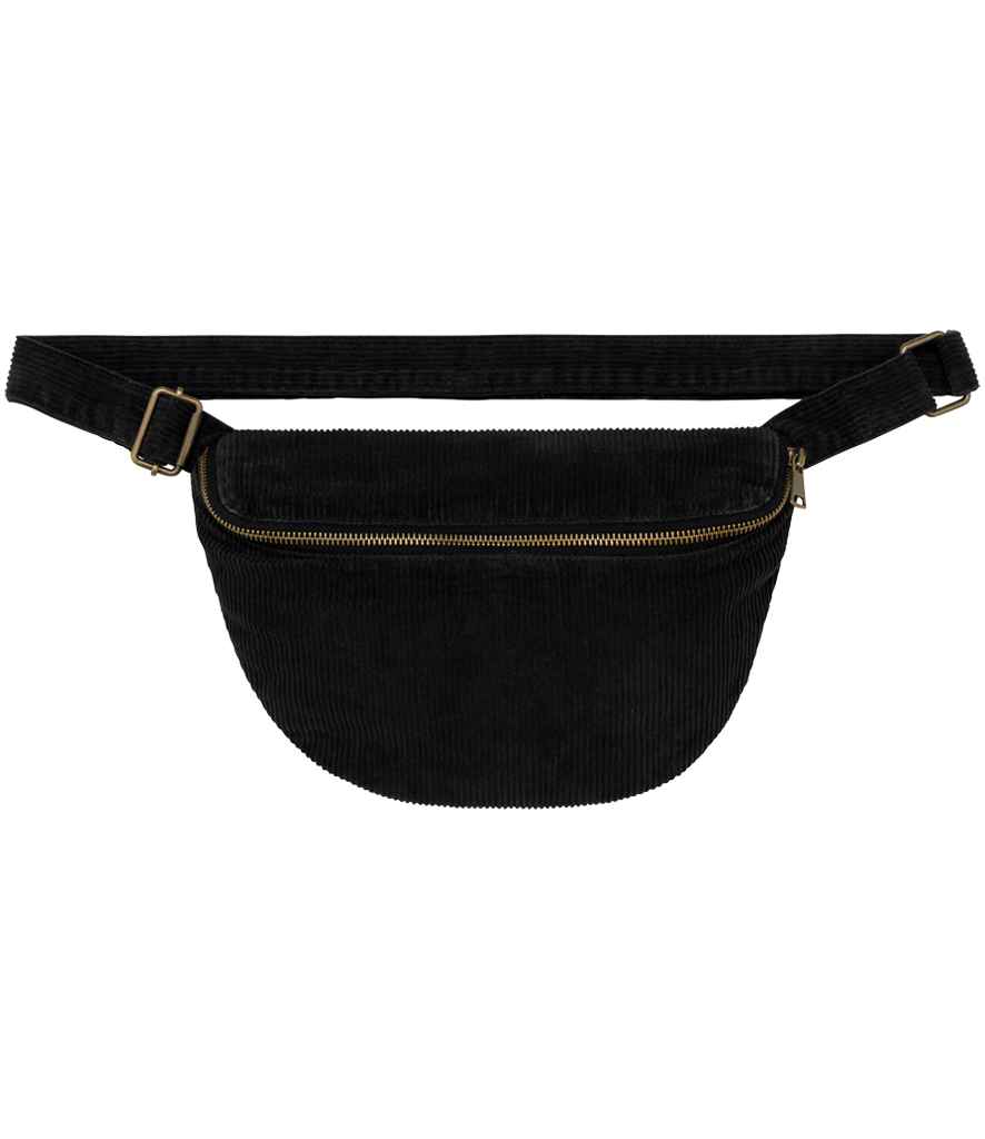 [NS108 WBK ONE] Native Spirit Corduroy Faded Waist Bag (Washed Black)
