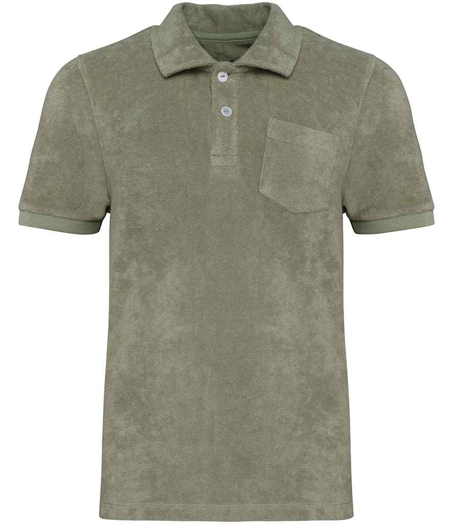 [NS218 ALG 4-6] Native Spirit Kids Terry Towel Polo Shirt (Almond Green, 4-6)