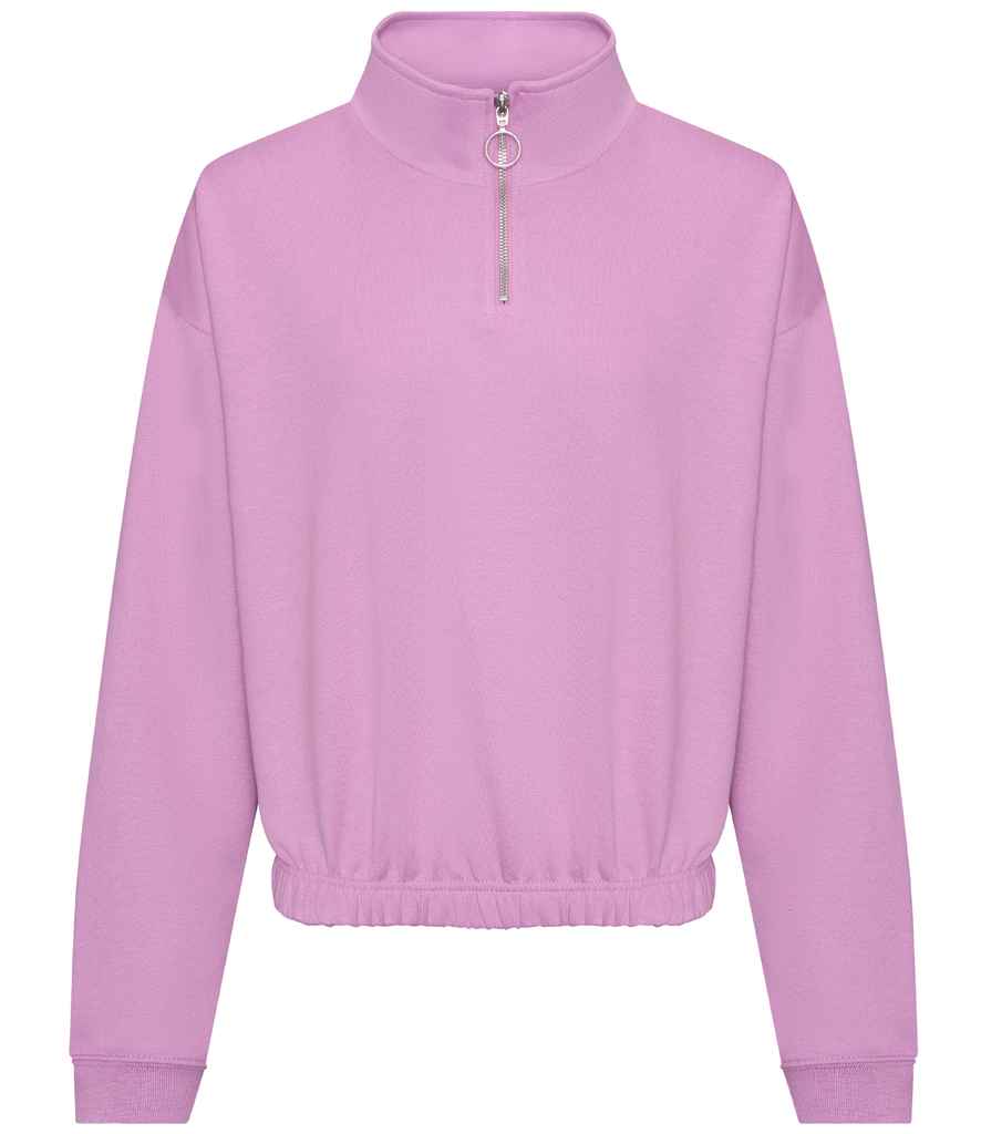 [JH037 LAV XXS] AWDis Ladies Cropped 1/4 Zip Sweatshirt (Lavender, XXS)
