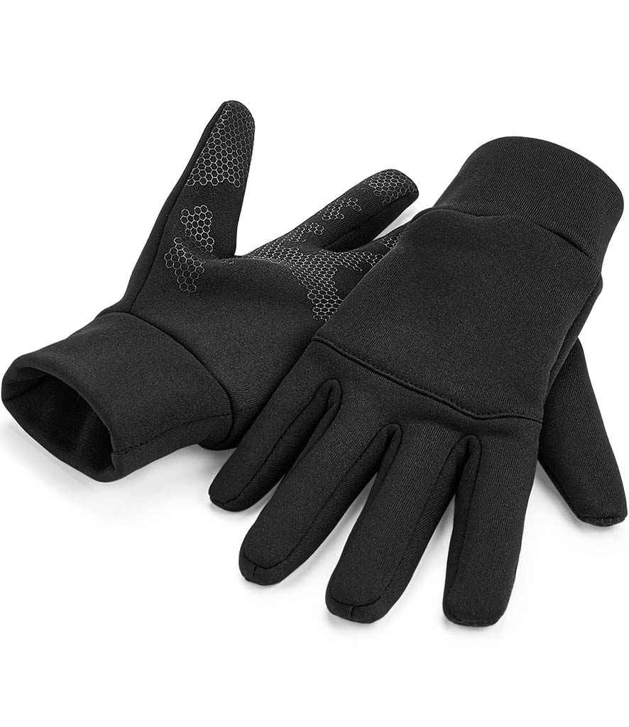 [BB310 BLK S/M] Beechfield Sports Tech Soft Shell Gloves (Black, S/M)
