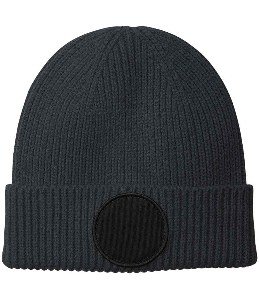 [BB332R GP/BK ONE] Beechfield Circular Fashion Patch Beanie (Graphite Grey/Black)