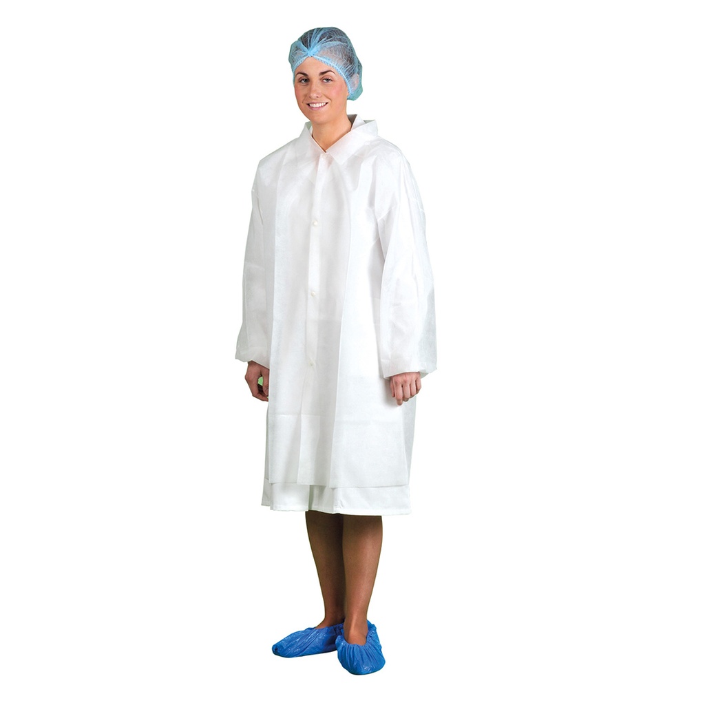 [D118WHRS] Disposable Visitors Coat PP (PK200) (S)