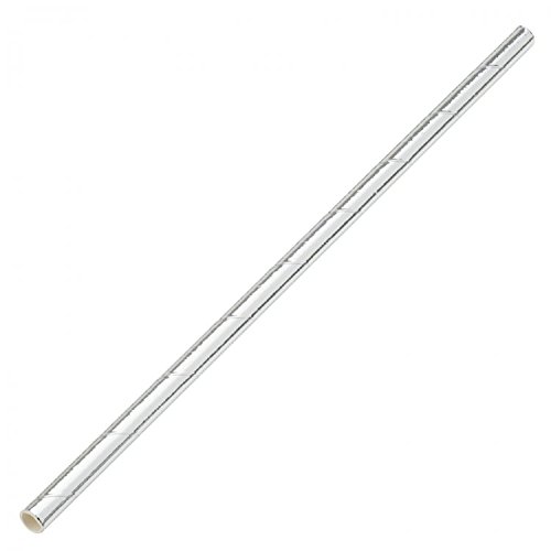 [BC-SPS] Utopia F90103 Paper Solid Silver Straw 8" Dia(20cm) [Box of 250]