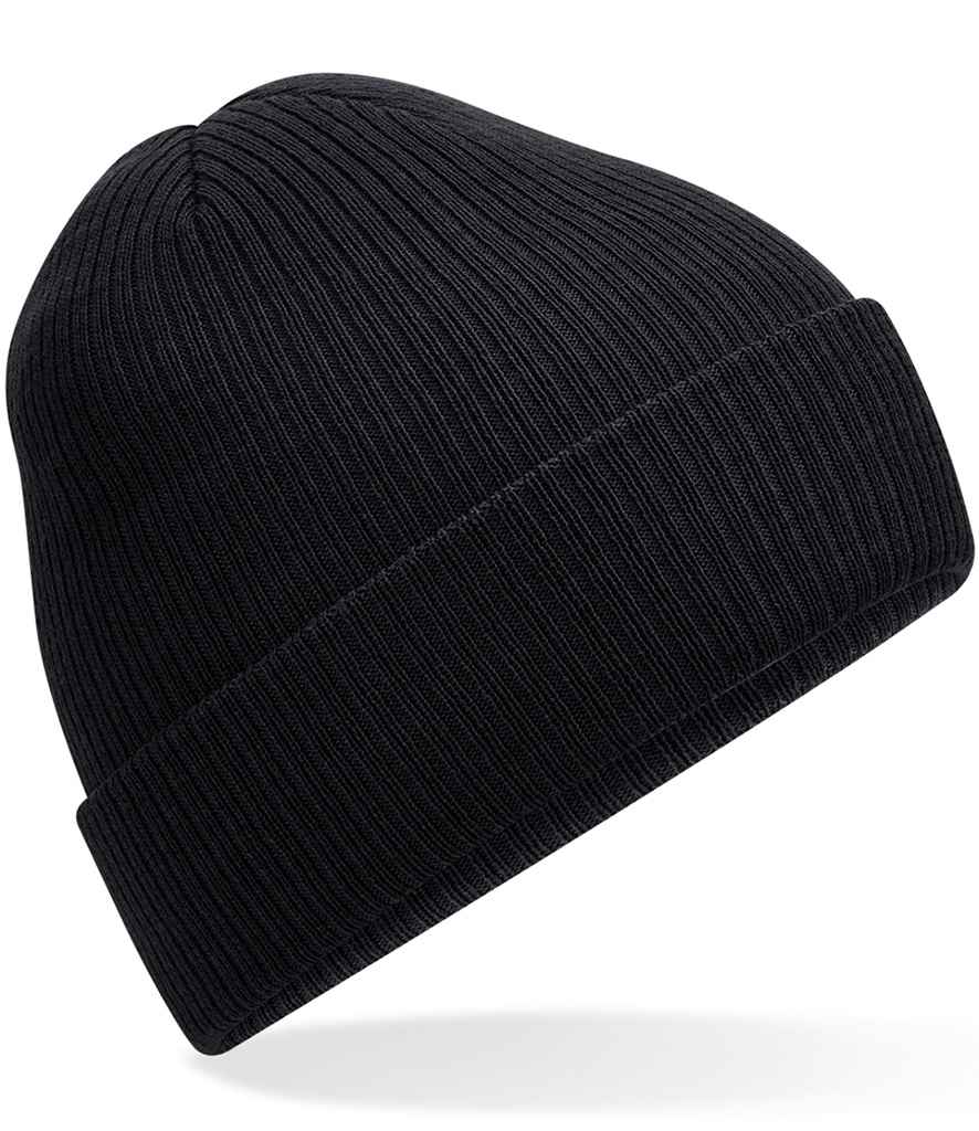 [BB376R BLK ONE] Beechfield Polylana® Ribbed Beanie (Black)