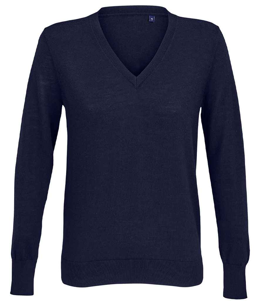 [03988 NGT S] NEOBLU Ladies Sullivan V Neck Sweater (Night Blue, S)