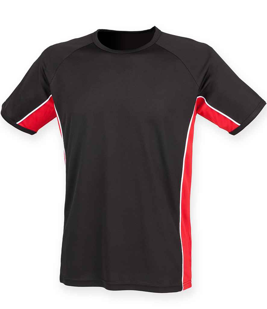 [LV240 B/R/W XS] Finden + Hales Performance Panel T-Shirt (Black/Red/White, XS)