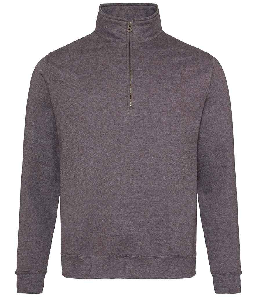 [JH046 CHA S] AWDis Sophomore Zip Neck Sweatshirt (Charcoal, S)