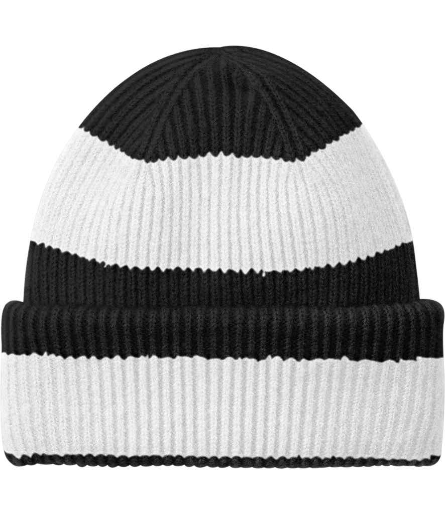 [BB391R BK/SF ONE] Beechfield Colour Block Beanie (Black/Soft White)