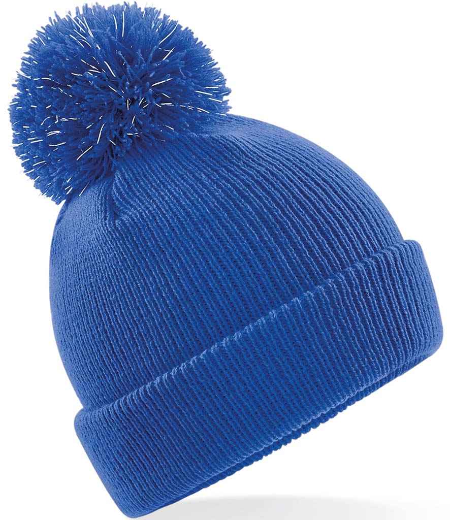 [BB406B BRO ONE] Beechfield Kids Reflective Bobble Beanie (Bright Royal)