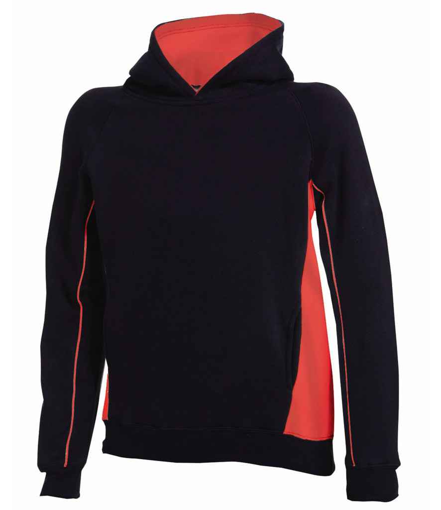 [LV339 BK/RD 5-6] Finden + Hales Kids Contrast Hooded Sweatshirt (Black/Red, 5-6)