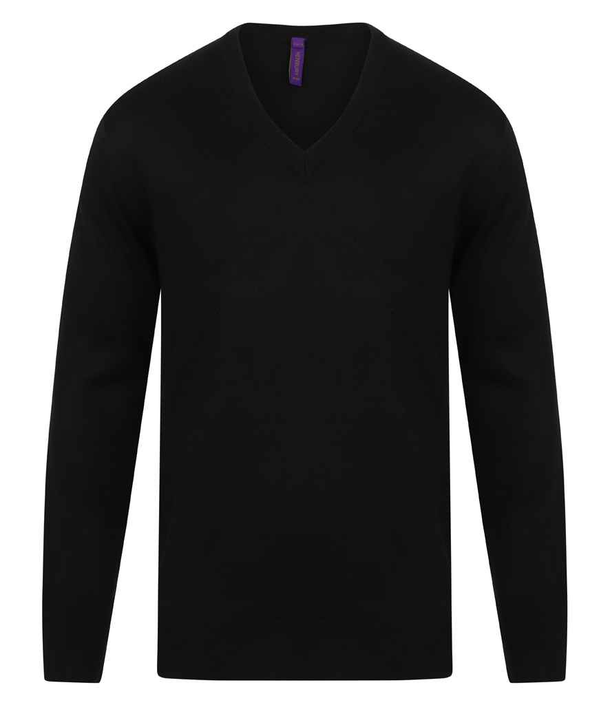 [H760 BLK XXS] Henbury Acrylic V Neck Sweater (Black, XXS)