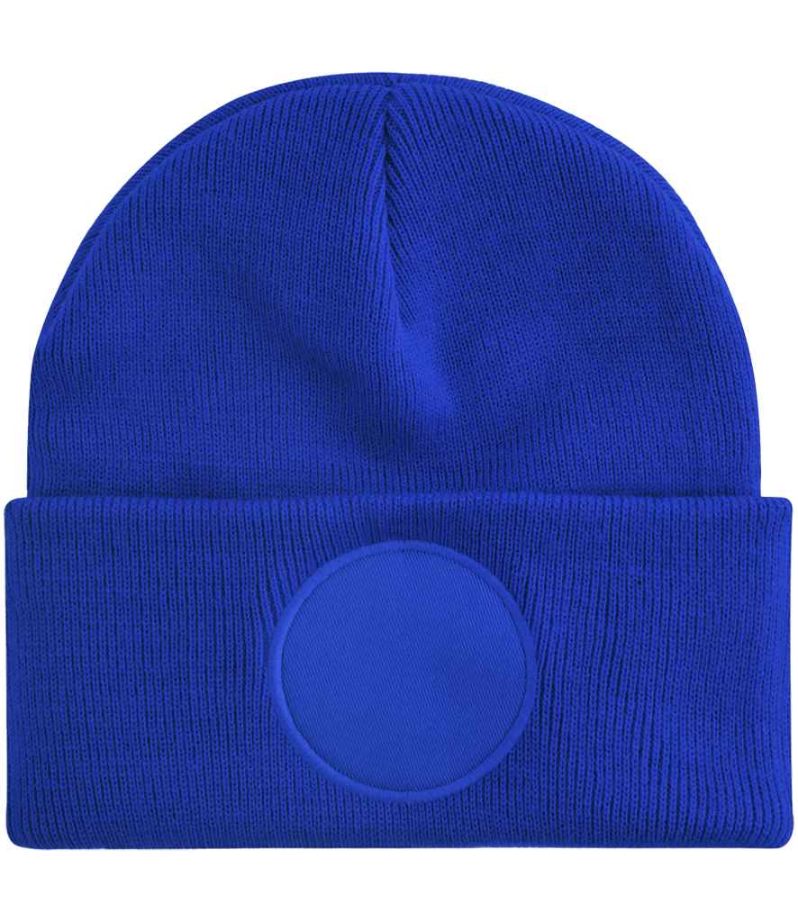 [BB446 BRO ONE] Beechfield Circular Patch Beanie (Bright Royal)