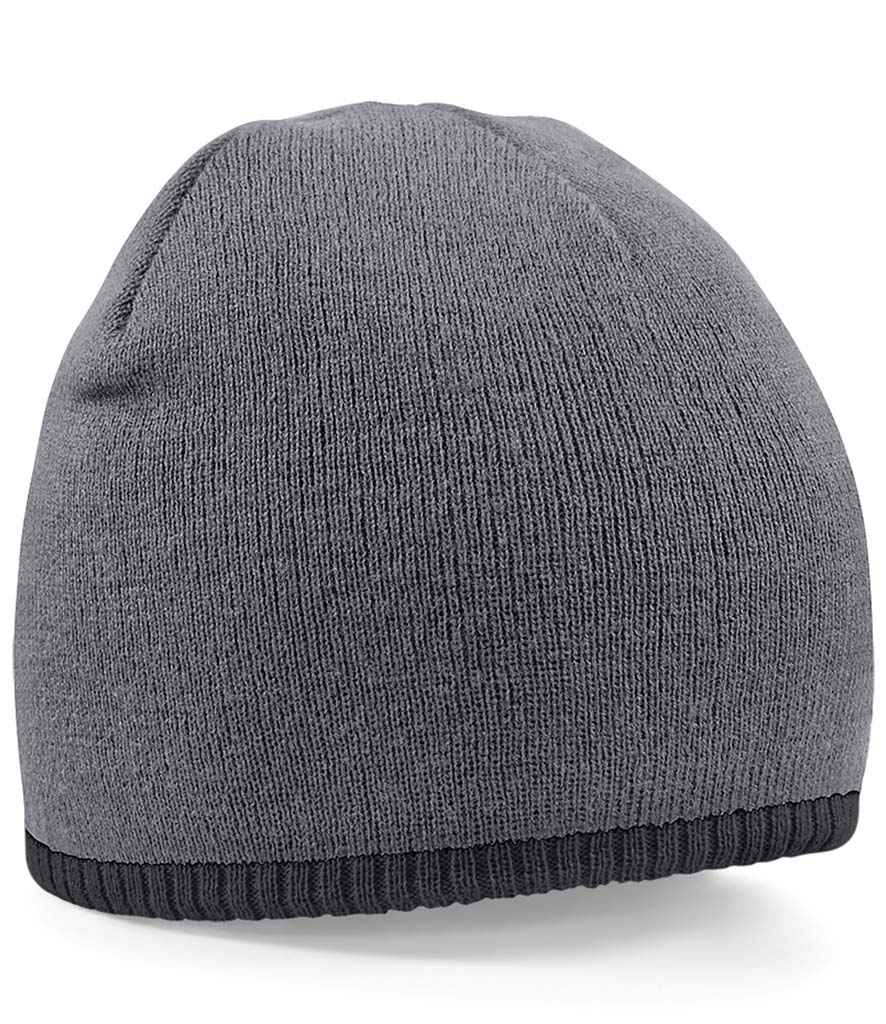 [BB44C GP/BK ONE] Beechfield Two Tone Pull-On Beanie (Graphite Grey/Black)