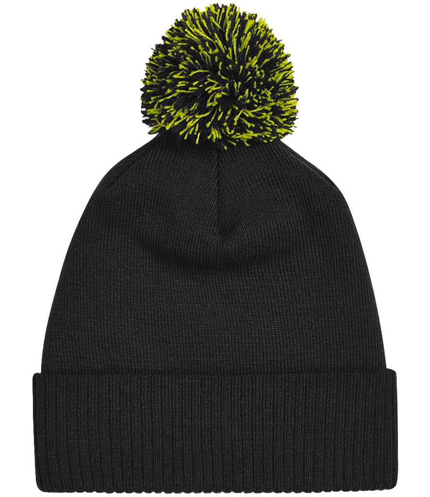 [BB450 BK/LM ONE] Beechfield Snowstar® Beanie (Black/Lime Green)