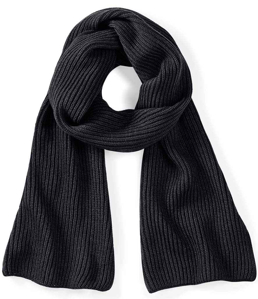 [BB469 BLK ONE] Beechfield Metro Knitted Scarf (Black)