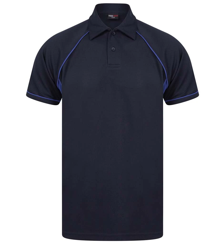 Finden + Hales Kids Performance Piped Polo Shirt (Royal Blue/White, 3-4)