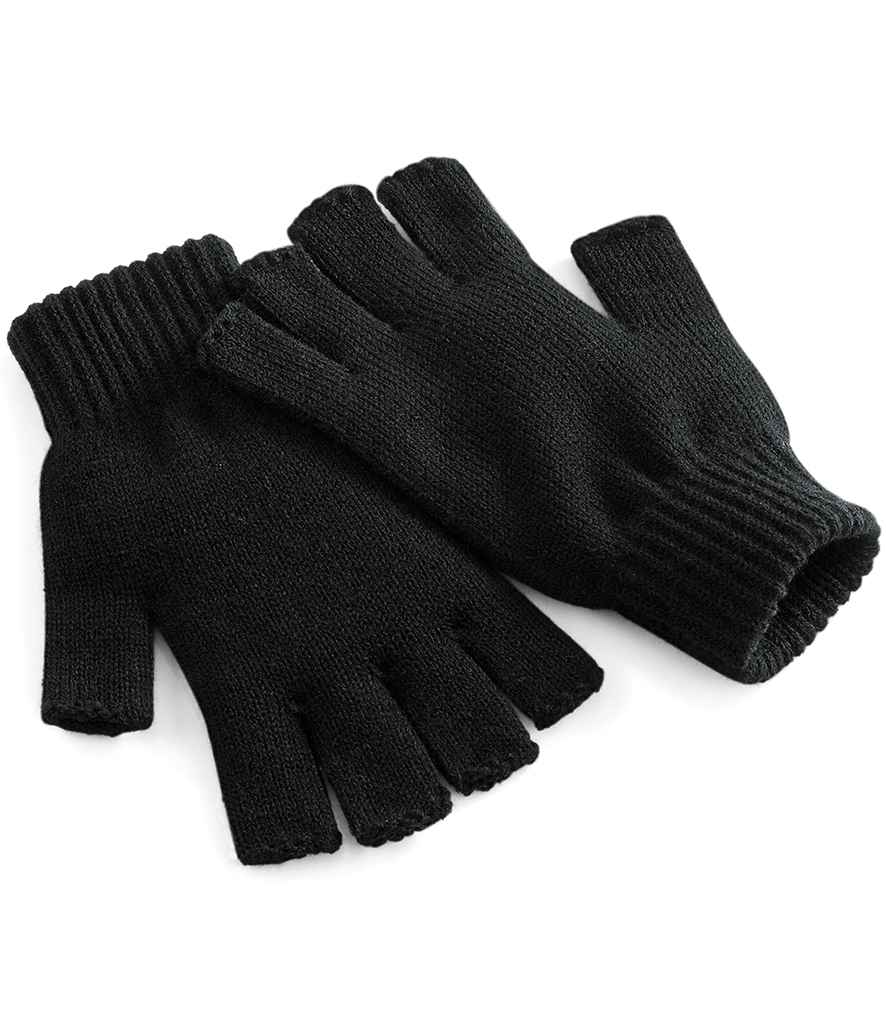 [BB491 BLK S/M] Beechfield Fingerless Gloves (Black, S/M)