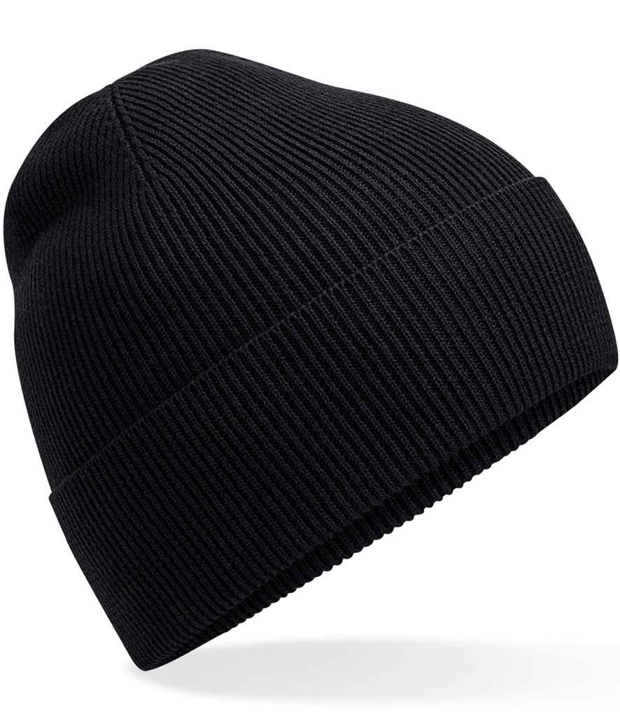[BB51N BLK ONE] Beechfield Organic Cotton Fine Knit Beanie (Black)