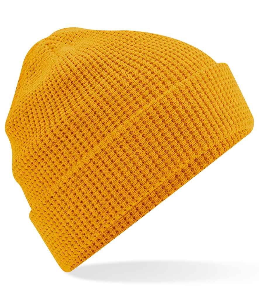 [BB52N MUS ONE] Beechfield Organic Cotton Waffle Beanie (Mustard)