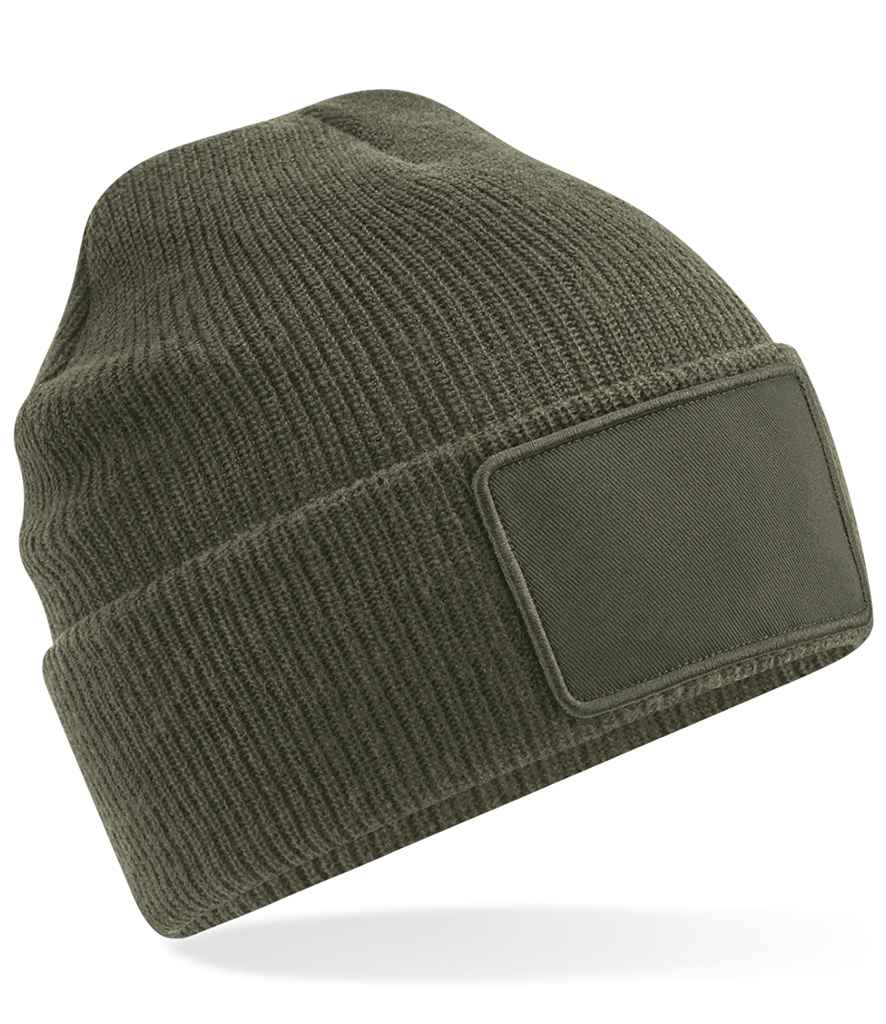 [BB540 MGR ONE] Beechfield Removable Patch Thinsulate™ Beanie (Military Green)