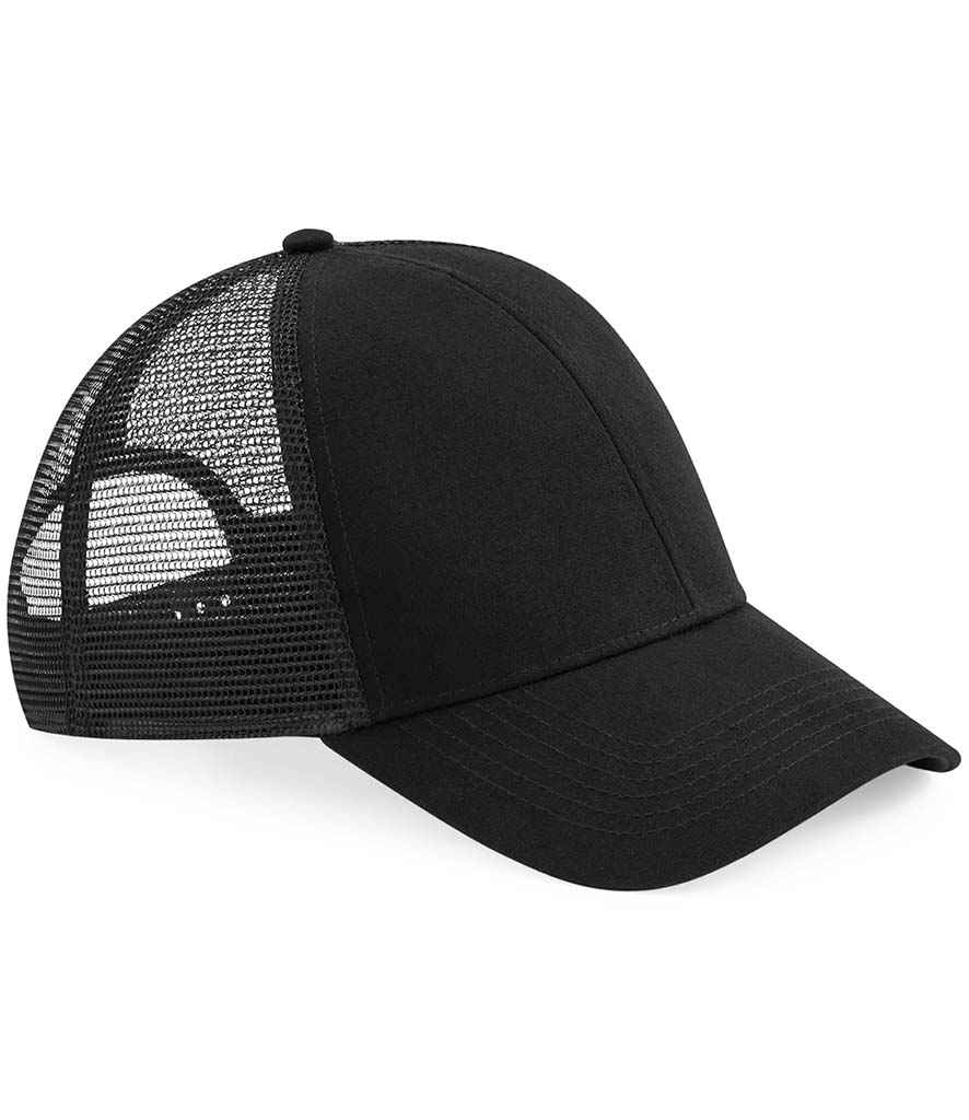 [BB60N BLK ONE] Beechfield Organic Cotton Trucker Cap (Black)