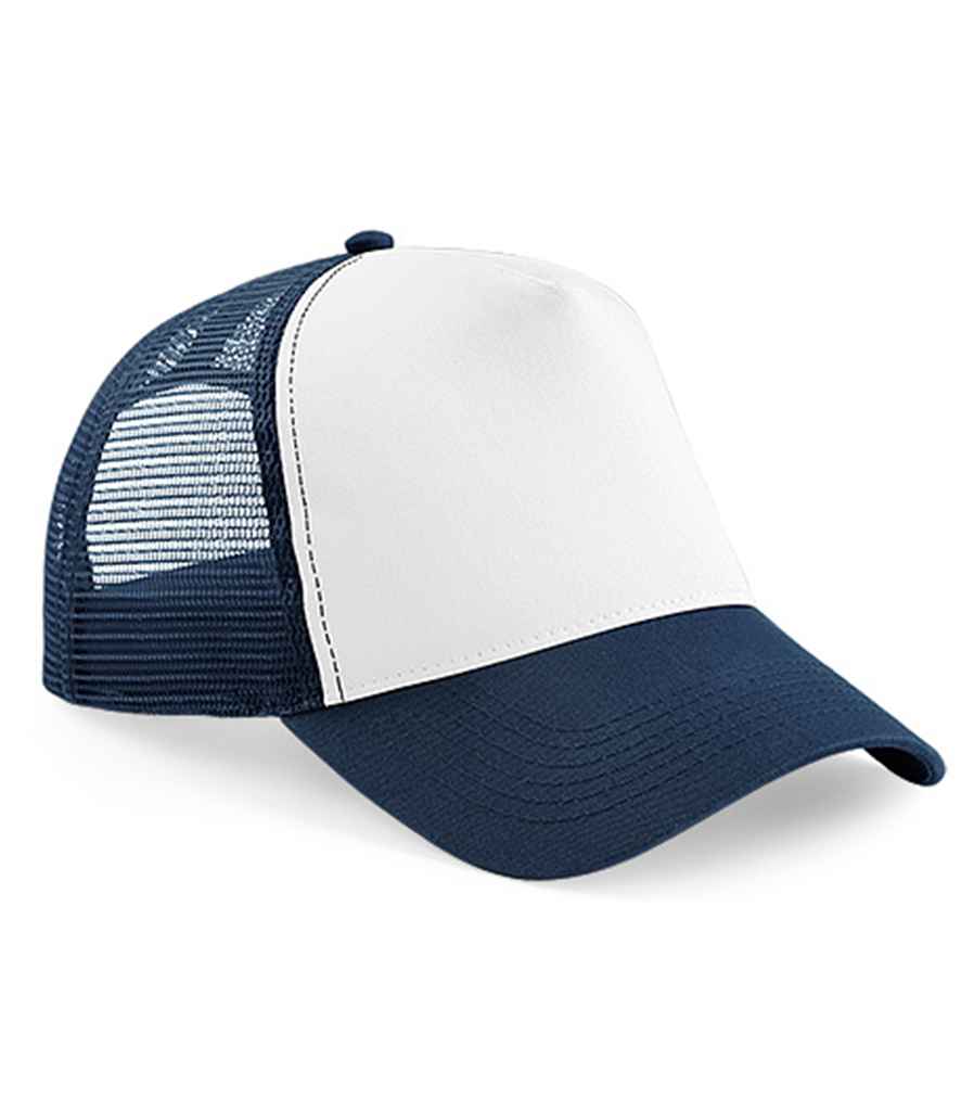 [BB640 FN/WH ONE] Beechfield Snapback Trucker Cap (French Navy/White)