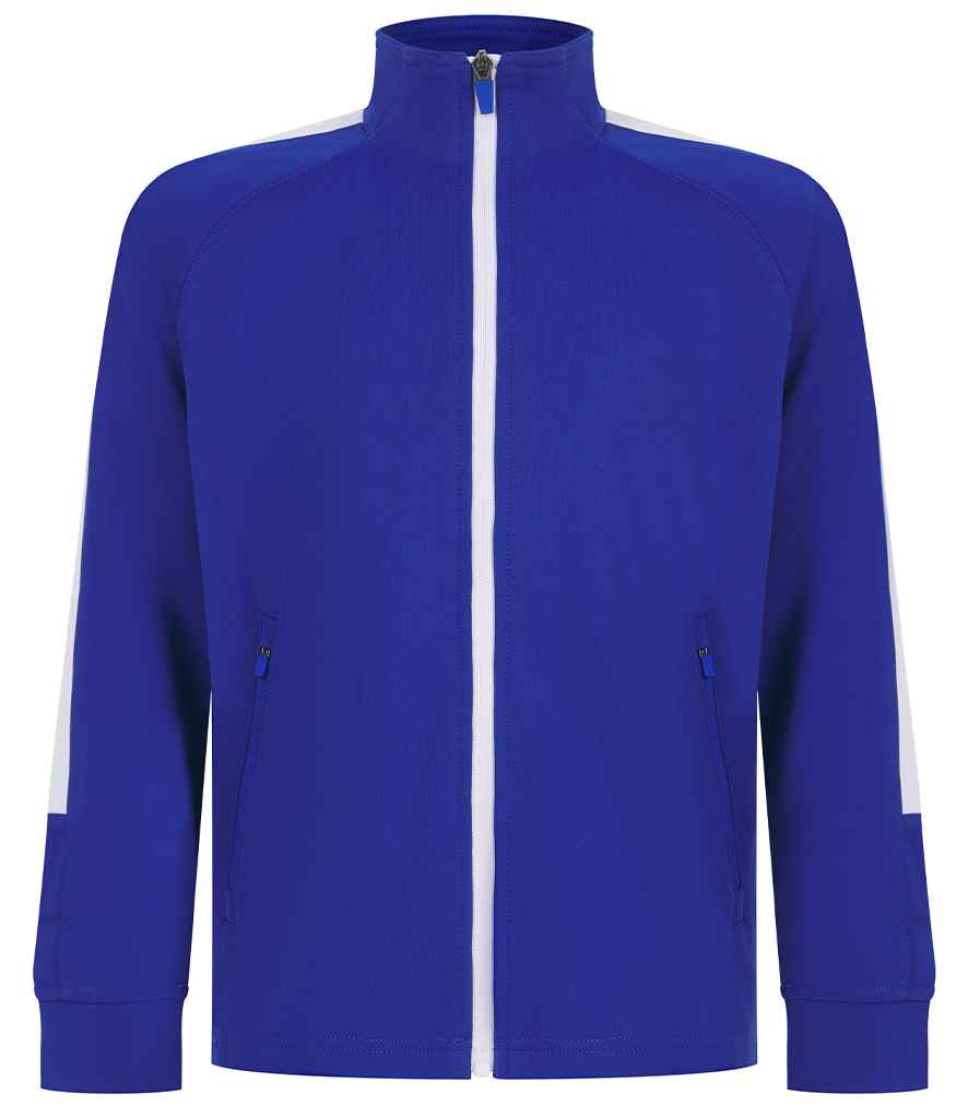 [LV873 RY/WH 3-4] Finden + Hales Kids Knitted Tracksuit Top (Royal Blue/White, 3-4)
