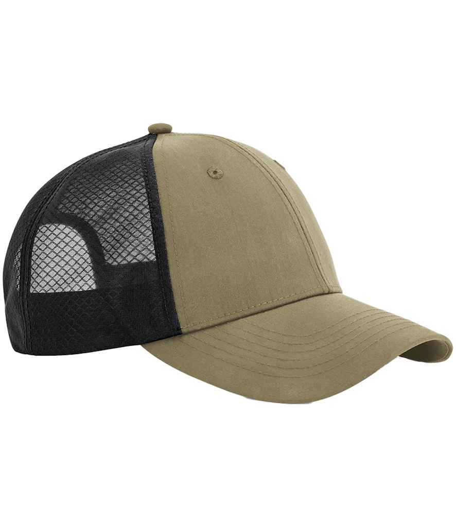 [BB644R DS/BK ONE] Beechfield Technical Mesh Trucker Cap (Desert Sand/Black)