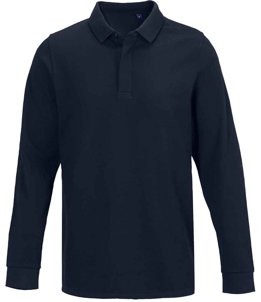 [04396 NGT S] NEOBLU Owen Long Sleeve Piqué Polo Shirt (Night Blue, S)