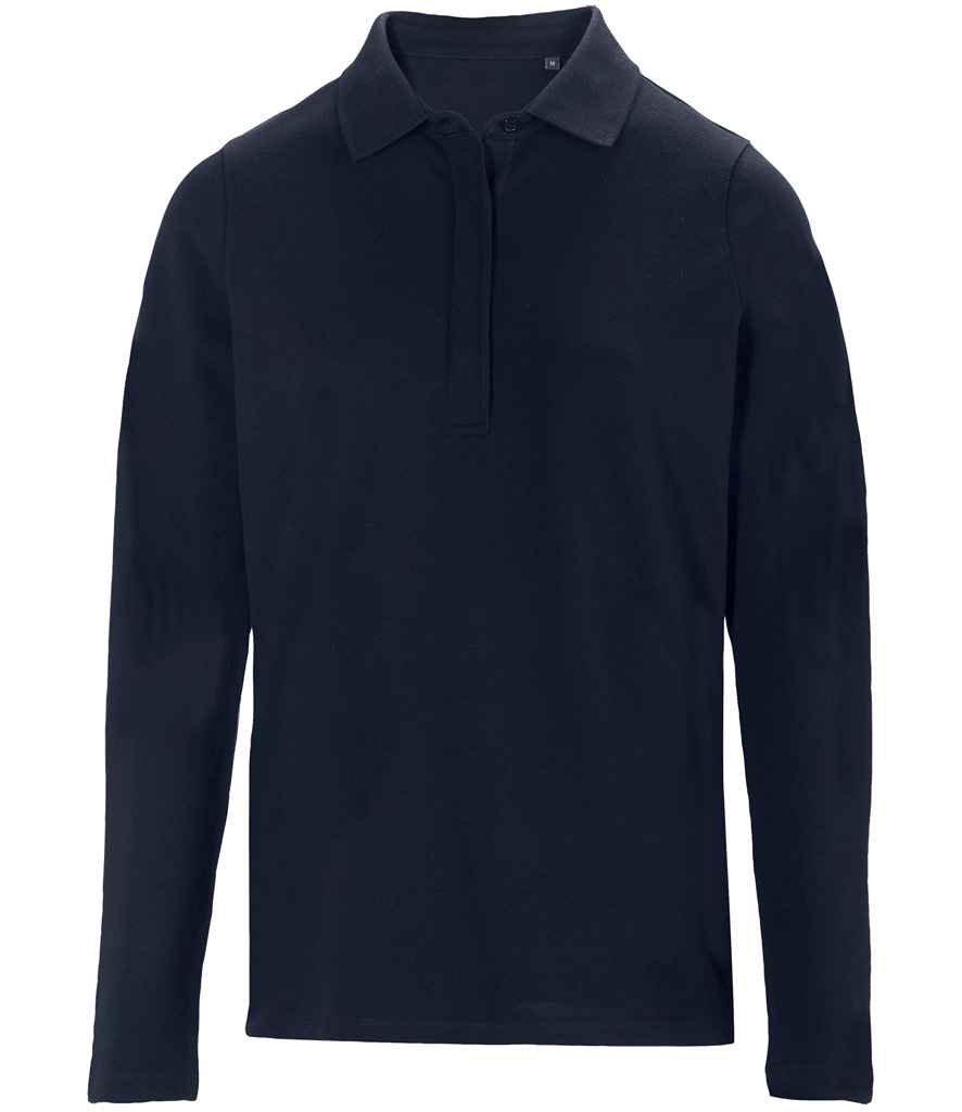 [04397 NGT S] NEOBLU Ladies Owen Long Sleeve Piqué Polo Shirt (Night Blue, S)