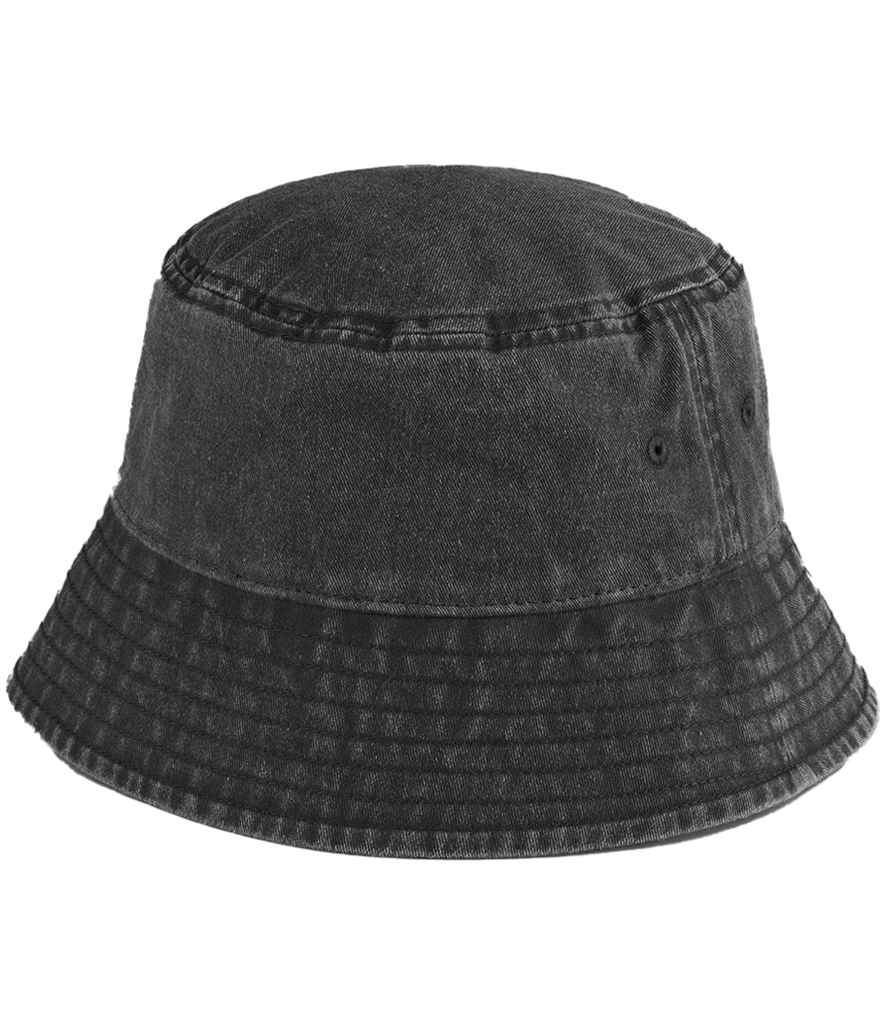 [BB688 VBK S/M] Beechfield Vintage Bucket Hat (Vintage Black, S/M)