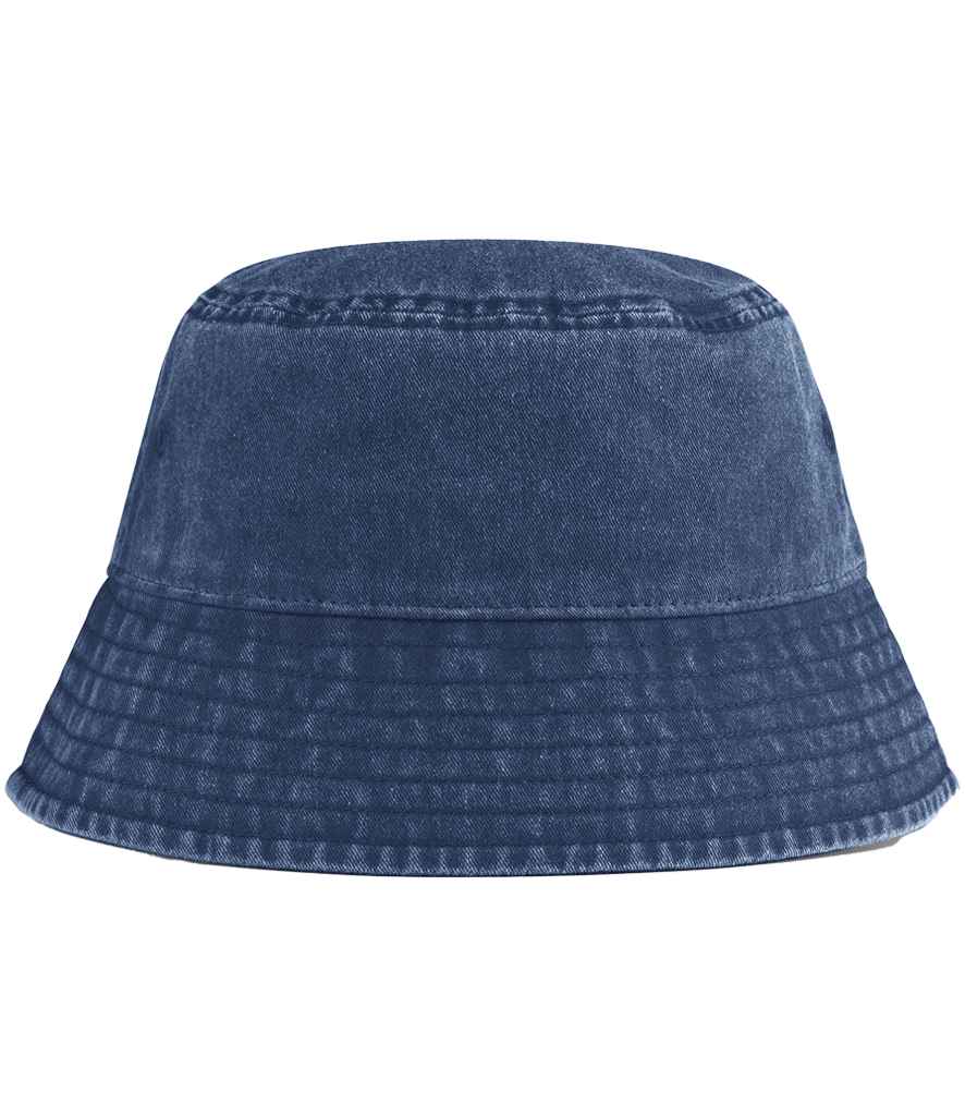 [BB688B VDM S/M] Beechfield Junior Vintage Bucket Hat (Vintage Denim, S/M)