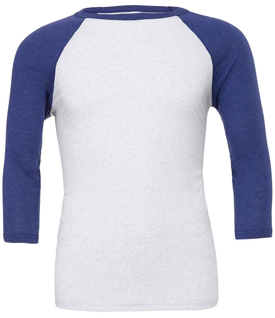 [CV3200 WH/NV XS] Canvas Unisex 3/4 Sleeve Baseball T-Shirt (White/Navy, XS)
