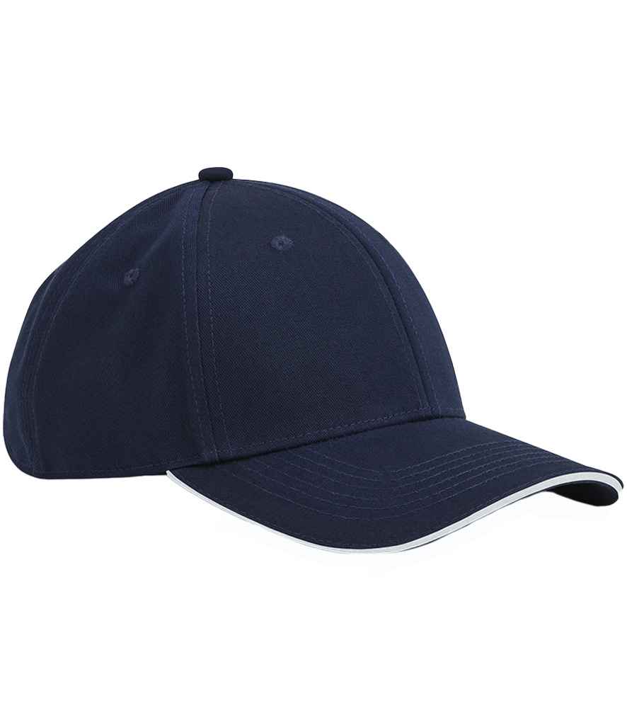 [BB820C FN/WH ONE] Beechfield EarthAware® Classic Organic Cotton 6 Panel Sandwich Peak Cap (French Navy/White)