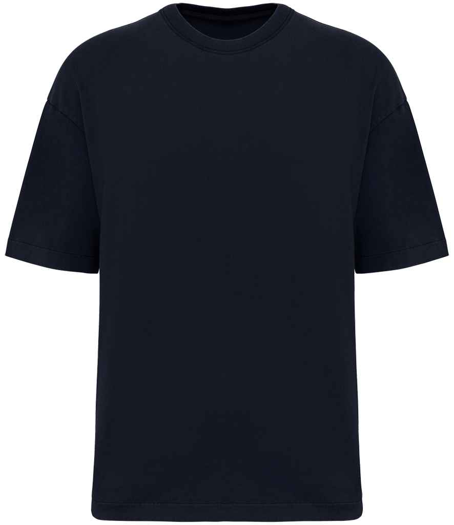 [NS326 WNV XS] Native Spirit Oversize Washed Effect T-Shirt (Washed Navy, XS)