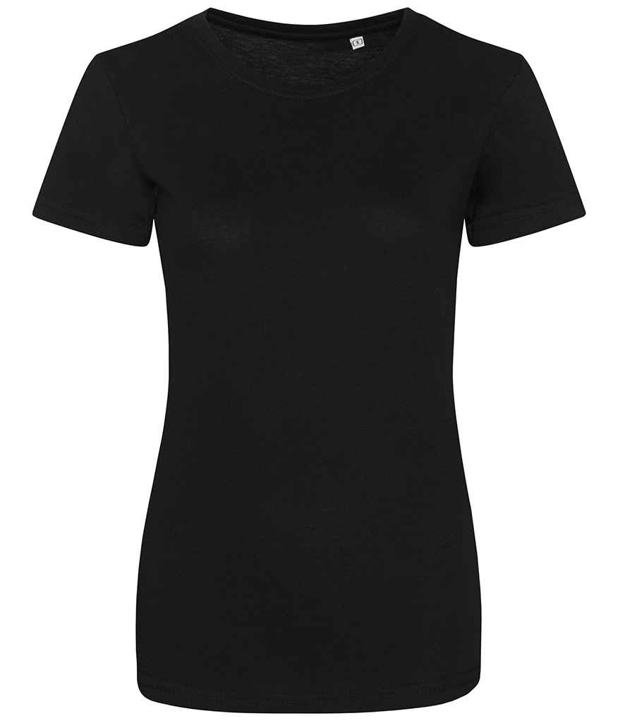 [JT001F SOB XS] AWDis Ladies Tri-Blend T-Shirt (Solid Black, XS)