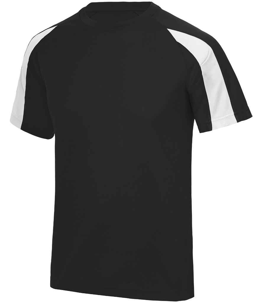 [JC003 JB/AW XS] AWDis Cool Contrast Wicking T-Shirt (Jet Black/Arctic White, XS)