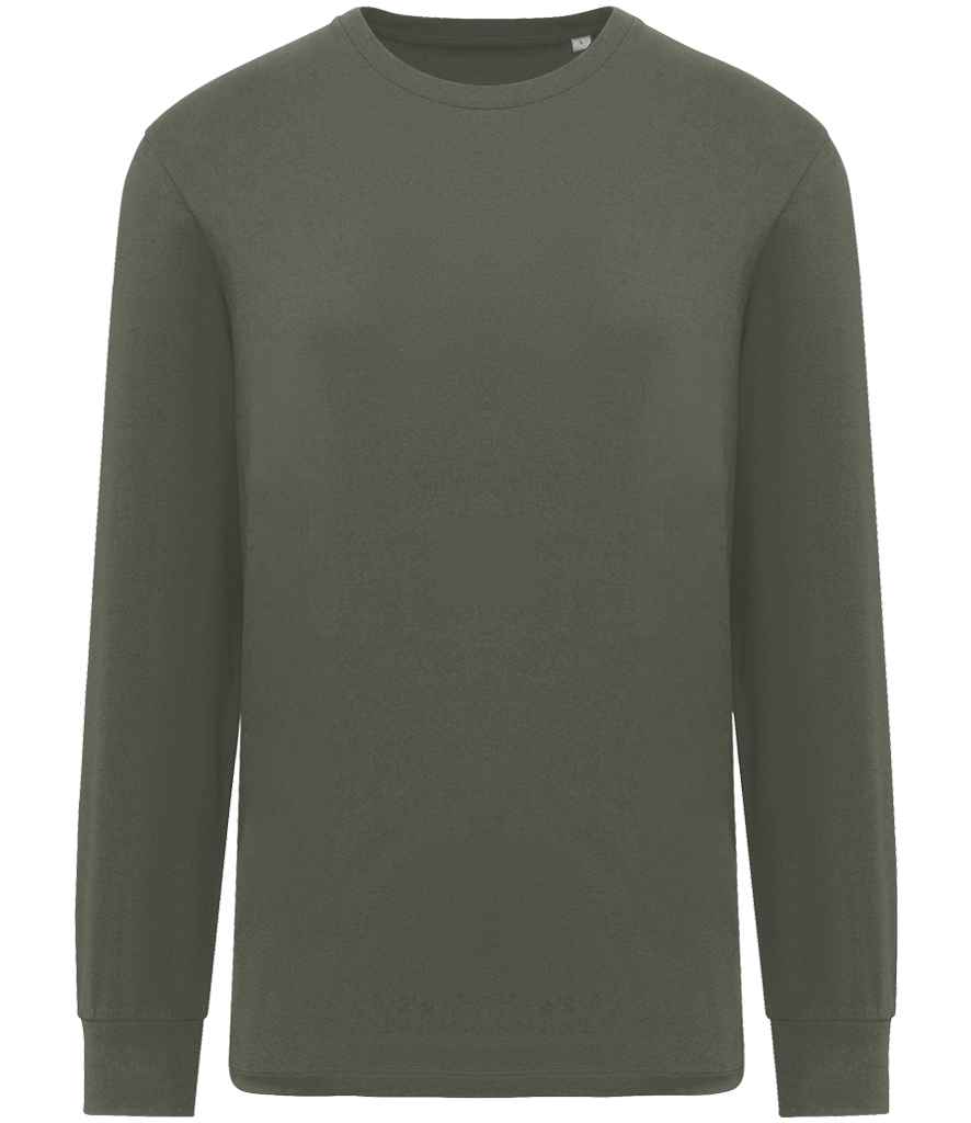 [NS333 ORK XS] Native Spirit Unisex Crew NeckLong Sleeve T-Shirt (Organic Khaki, XS)