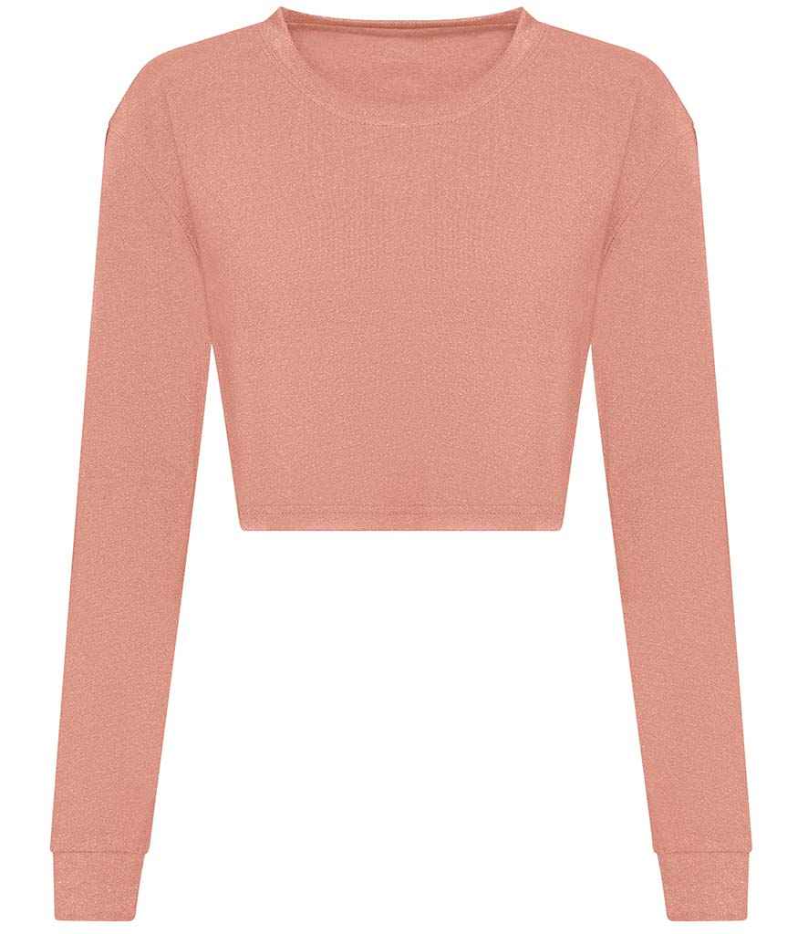 [JT016 DYP XS] AWDis Ladies Long Sleeve Cropped T-Shirt (Dusty Pink, XS)
