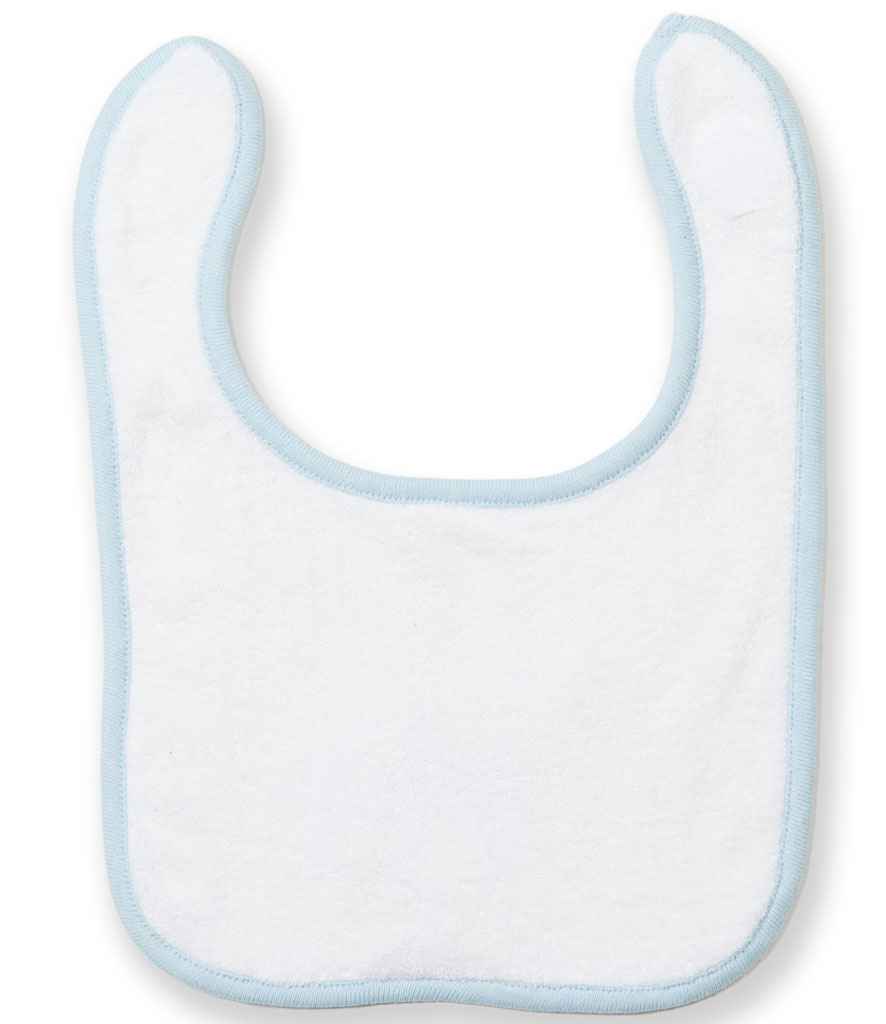 [LW22T WH/PA ONE] Larkwood Baby/Toddler Terry Bib (White/Pale Blue)