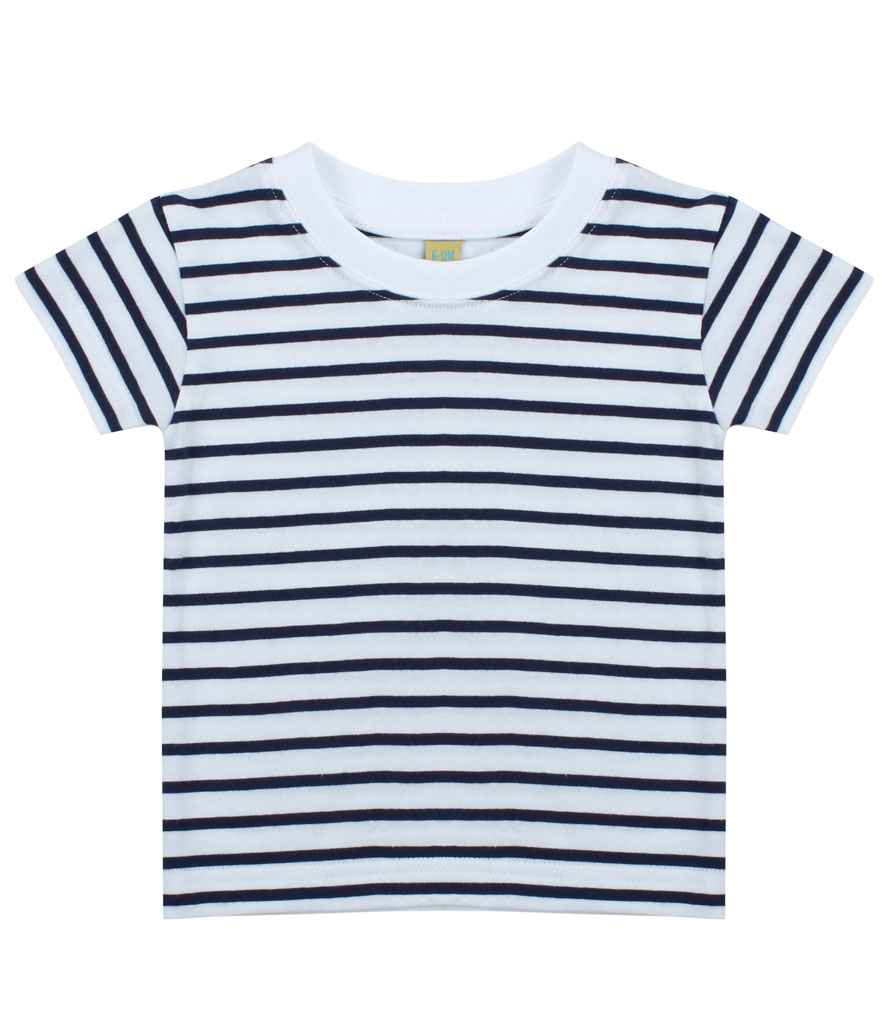 [LW27T WH/OX 0-6] Larkwood Baby/Toddler Striped Crew Neck T-Shirt (0-6)