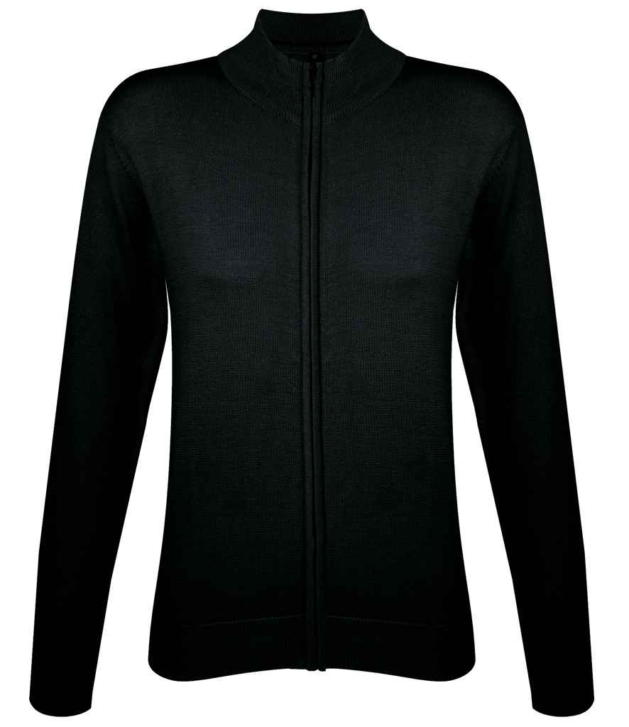 [10550 BLK S] SOL'S Ladies Gordon Full Zip Cotton Acrylic Cardigan (Black, S)