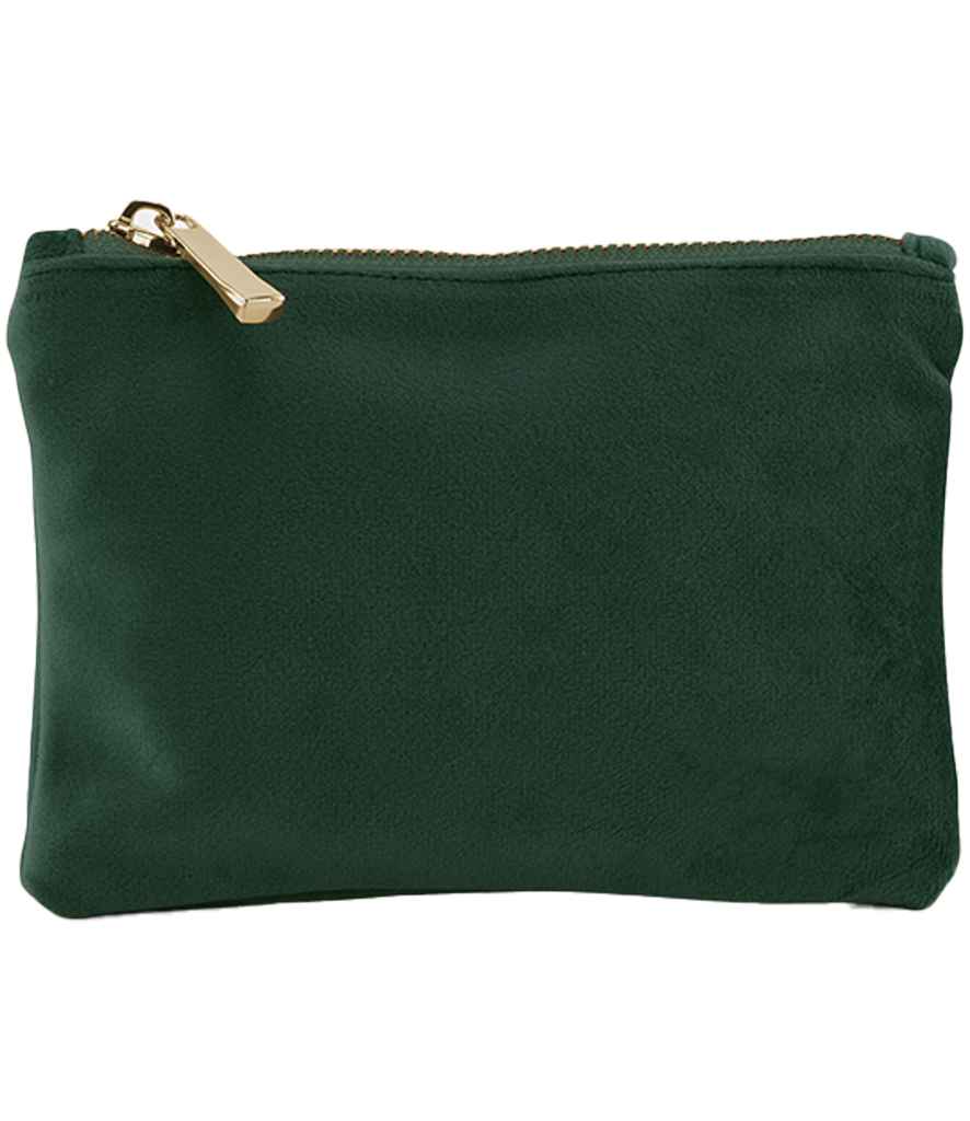 [BG715 DEM S] BagBase Velvet Accessory Pouch (Dark Emerald, S)