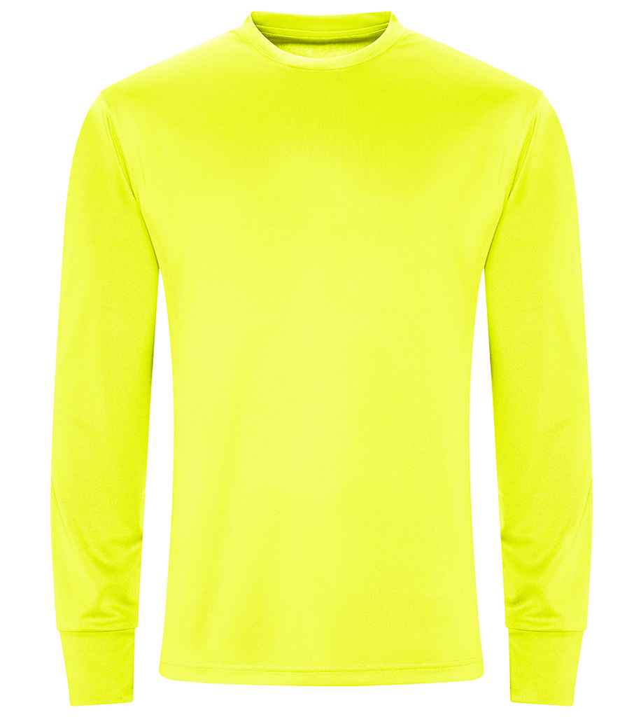 [JC023 EYL S] AWDis Cool Long Sleeve Active T-Shirt (Electric Yellow, S)