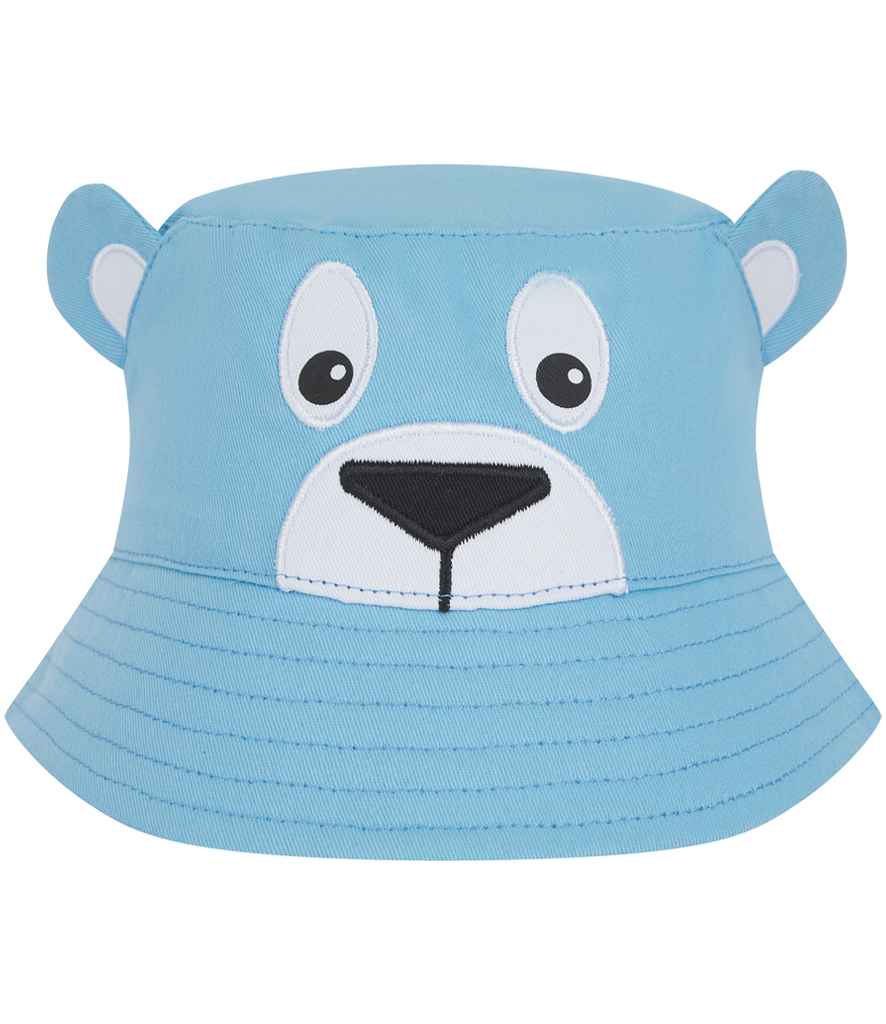 [LW93T PBB 3-5] Larkwood Baby/Toddler Character Bucket Hat (Pale Blue Bear, 3-5)
